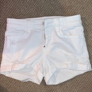 PACSUN WHITE RIPPED WOMENS DENIM SHORTS